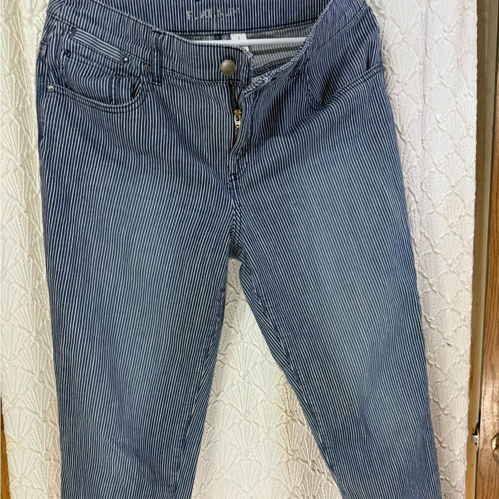 platinum train conductor jeans, Y2K unique, striped,retro, Thomas the train,
